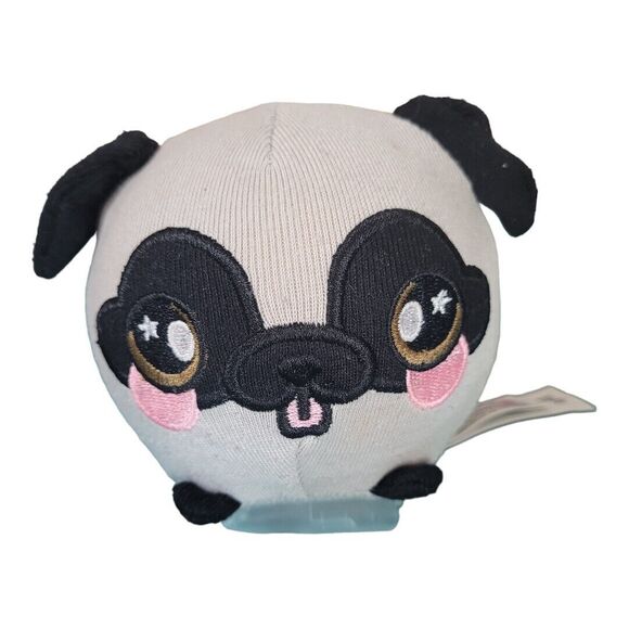 Squeezamals Squishy Plush - Grey Dog Dog/Pug/Puppy Round - Picture 1 of 6